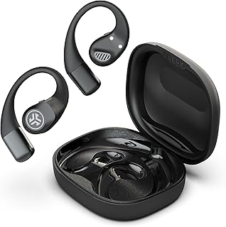 Наушники JLab Epic Open Sport, черные, беспроводные, открытые, обеспечивают свободу звука, удобную посадку, безопасное прослушивание, многоточечное подключение Bluetooth, настройку через приложение.