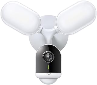 Tapo TP-Link 2K QHD прожекторная камера для наружного видеонаблюдения, проводная, 2800 люмен, датчик движения 270°, бесплатное обнаружение транспортных средств/людей, не требует подписки, совместима с Alexa и Google Home C720
