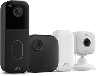 Комплект Blink Whole Home Bundle – 4 уличные камеры, 2 мини-камеры, видеодомофон (2-го поколения), модуль синхронизации Core в комплекте – HD-видео, обнаружение движения, совместимость с Alexa.