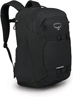 Рюкзак для ноутбука Osprey Proxima – удобный повседневный рюкзак с продуманным расположением отделений для техники, карманами для бутылок с водой и комфортной переноской – идеально подходит для школы, поездок на работу и путешествий, черный.