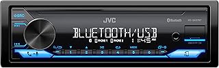 Автомагнитола JVC KD-SX27BT с Bluetooth, цифровым медиаресивером мощностью 100 Вт, USB-портом 1,5 А для зарядки устройств, однодиновой головной системой, AM/FM-радио, AUX-входом, приложением JVC Remote.