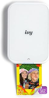 Фотопринтер Canon Ivy 2 Mini, печать с совместимых устройств iOS и Android, печать на самоклеящейся основе, чисто белый цвет.