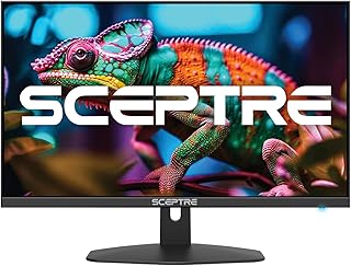 Новый 27-дюймовый игровой монитор Sceptre, 100 Гц, 1 мс, DisplayPort, HDMI x2, 100% sRGB, AMD FreeSync, встроенные динамики, защита зрения, безрамочный, черный, 2024 год (E275W-FW100T)