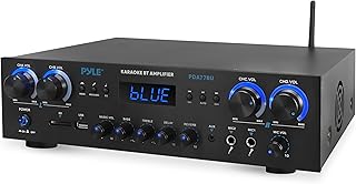Pyle Bluetooth домашний аудио-кинотеатральный усилитель-стереоресцентная система - 4 канала, 800 Вт, MP3, USB, SD, AUX, RCA, FM, MIC, разъем для наушников, эффект реверберации и задержки, светодиодный индикатор громкости, для домашнего/студийного/кинотеатрального использования - PDA77BU