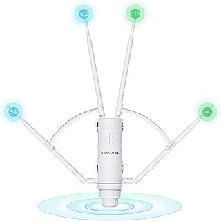 WAVLINK AC1200 — уличный Wi-Fi усилитель сигнала, беспроводная точка доступа, защита от атмосферных воздействий IP65, высокая мощность, большой радиус действия, поддержка PoE, гигабитный порт, режимы маршрутизатора/точки доступа/ретранслятора для дома, кемпинга, фермы, двора и т.д.