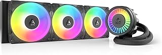 ARCTIC Liquid Freezer III Pro 360 A-RGB - Система жидкостного охлаждения процессора AIO, 3 x 120 мм водяное охлаждение, радиатор 38 мм, ШИМ-насос, вентилятор VRM, AMD AM5/AM4, контактная рамка Intel LGA1851/1700 - Черная