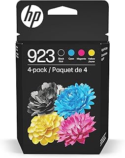 Чернильные картриджи HP 923 черного, голубого, пурпурного и желтого цветов для принтеров | Совместимы с сериями принтеров: OfficeJet 8120, OfficeJet Pro 8130 | Подходят для программы Instant Ink | 6C3Y6LN