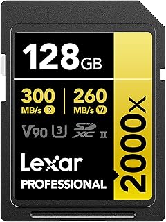 Карта памяти Lexar 128GB Professional 2000x SD, UHS-II, C10, U3, V90, Full HD, 8K, скорость чтения до 300 МБ/с, SDXC, для цифровых зеркальных камер и видеокамер кинематографического качества (LSD2000128G-BNNNU)