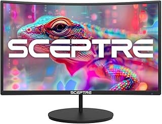 Изогнутый 27-дюймовый монитор Sceptre с разрешением Full HD 1080p и частотой обновления 75 Гц, LED-подсветкой, HDMI, VGA, встроенными динамиками, без рамок, металлический черный, 2019 год (C275W-1920RN)
