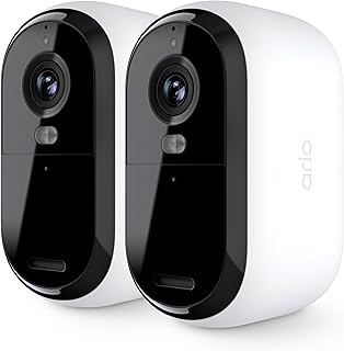 Камера видеонаблюдения Arlo Essential 2K | Для улицы и помещения | 2-го поколения | Беспроводная, с прожектором, двусторонней аудиосвязью, цветным ночным видением, прямой трансляцией, активацией при движении, уведомлениями в реальном времени - белая, 2 камеры