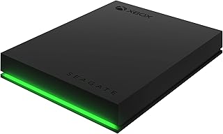 Внешний жесткий диск Seagate Game Drive для Xbox 2 ТБ, портативный, USB 3.2 Gen 1, черный, со встроенной зеленой светодиодной полосой, сертифицирован Xbox, 3-летняя гарантия восстановления (STKX2000400)