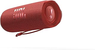 JBL Flip 6 — портативная Bluetooth-колонка, мощный звук и глубокие басы, водонепроницаемость IPX7, 12 часов воспроизведения, технология JBL PartyBoost для одновременного подключения нескольких колонок для дома, улицы и путешествий (красная).