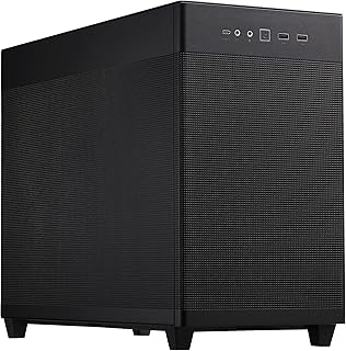 Корпус ASUS Prime AP201 MicroATX объемом 33 литра, черный, с боковыми панелями, устанавливаемыми без инструментов, и сеткой Quasi-Filter, поддерживает кулеры 360 мм, видеокарты длиной до 338 мм и стандартные блоки питания ATX.
