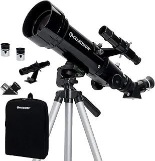 Портативный рефракторный телескоп Celestron Travel Scope 70 – апертура 70 мм, полностью просветленная оптика – в комплекте штатив, рюкзак и программное обеспечение – идеально подходит для начинающих и путешествий.