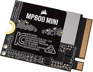 SSD-накопитель Corsair MP600 MINI 1TB M.2 NVMe PCIe x4 Gen4 2 – M.2 2230 – скорость последовательного чтения до 7000 МБ/с – высокоплотная 3D TLC NAND – отлично подходит для Steam Deck и Microsoft Surface – черный
