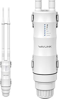 WAVLINK AC1200 — уличный Wi-Fi расширитель/точка доступа дальнего действия с активным/пассивным PoE, портами WAN/LAN, водонепроницаемостью IP67, двухдиапазонным 5G+2.4G, двумя антеннами 7 дБи, поддержкой режимов маршрутизатора/точки доступа/ретранслятора.