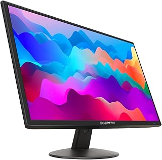 Игровой монитор Sceptre E249W-19203R 24 дюйма, Full HD LED, 2 разъема HDMI и VGA, 75 Гц, встроенные динамики, цвет «Машинный черный».