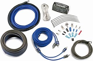 Комплект для подключения усилителя Kicker 46CK4 K-Series, 4-AWG, с 2-канальными межблочными кабелями RCA.