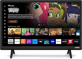 Смарт-телевизор VIZIO D-серии с диагональю 24 дюйма, разрешением Full HD 1080p, поддержкой Apple AirPlay и Chromecast, совместимостью с Alexa, модель D24f-J09, 2022 год выпуска.