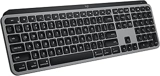 Беспроводная клавиатура Logitech MX Keys S для Mac, обеспечивает плавный и точный набор текста, как на ноутбуке, имеет программируемые клавиши, подсветку, Bluetooth и заряжается через USB-C. Подходит для MacBook Pro, MacBook Air, iMac, iPad — цвет «космический серый».