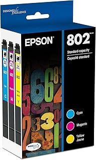 Набор цветных чернил EPSON 802 DURABrite Ultra стандартной емкости (T802520-S) совместим с принтерами WorkForce Pro WF-4720, WF-4730, WF-4734, WF-4740.