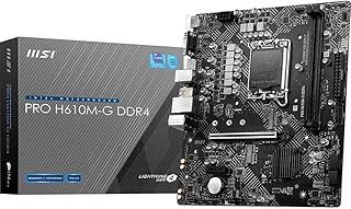 Материнская плата MSI PRO H610M-G DDR4 (процессоры Intel Core 12-го/13-го/14-го поколений, сокет LGA 1700, DDR4, PCIe 4, SATA 6 Гбит/с, LAN 1 Гбит/с, слоты M.2, USB 3.2, mATX)
