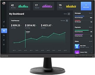 Монитор Lenovo D24-40, 23,8-дюймовый FHD-дисплей, откидная подставка, порты HDMI и VGA, частота обновления 75 Гц, AMD FreeSync, яркость 250 нит, цвет «Вороний черный».