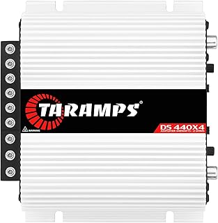 Многоканальный усилитель Taramps DS 440x4 2 Ом, мощность 440 Вт RMS, кроссовер 110x4 Вт, фиксированный RCA/высокоуровневый вход, 4 канала, автомобильная аудиосистема, класс D.