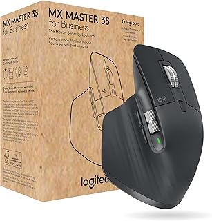 Беспроводная мышь Logitech MX Master 3S для бизнеса с бесшумными щелчками, разрешением 8K DPI, защищенным USB-приемником Logi Bolt, Bluetooth, зарядкой через USB-C, функцией прокрутки MagSpeed, совместимостью с Windows/Mac/Chrome/Linux — графитовый цвет.