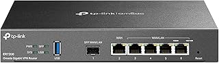 TP-Link ER7206 Многофункциональный профессиональный проводной гигабитный VPN-маршрутизатор с увеличенной пропускной способностью сети, межсетевым экраном SPI, встроенной системой балансировки нагрузки Omada SDN и защитой от молнии.
