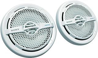 Стереосистема Sony Marine Audio, сертифицированная для использования на море, с 6,5-дюймовым двухконусным динамиком, подходит для лодок, бассейнов и других уличных аудиосистем, белого цвета.