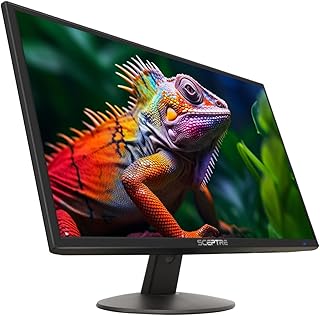 Профессиональный тонкий 24-дюймовый LED-монитор Sceptre с разрешением 1080p, 99% sRGB, 2 разъема HDMI и VGA, встроенными динамиками, цвет «черный» (серия E248W-19203R)