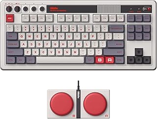 Механическая клавиатура 8Bitdo Retro, Bluetooth/2.4G/USB-C, с возможностью быстрой замены клавиш, 87 клавиш, две суперпрограммируемые кнопки для Windows и Android - версия N.