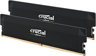 Комплект оперативной памяти Crucial Pro 32 ГБ DDR5 (2x16 ГБ), CL36 6000 МГц, для разгона, подходит для игр на настольных компьютерах, совместим с Intel XMP 3.0 и AMD Expo, черный - CP2K16G60C36U5B