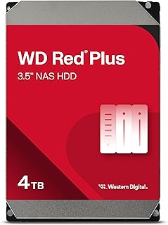 Внутренний жесткий диск Western Digital WD Red Plus для сетевого хранилища (NAS) — 4 ТБ, 5400 об/мин, SATA 6 Гбит/с, CMR, кэш 256 МБ, 3,5 дюйма — WD40EFPX