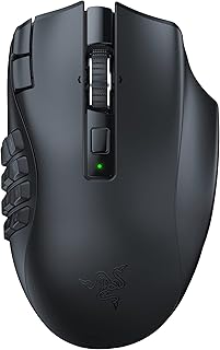 Беспроводная игровая мышь Razer Naga V2 HyperSpeed ​​для MMO-игр: 19 программируемых кнопок - технология HyperScroll - оптический сенсор Focus Pro 30K - механические переключатели Gen-2 - до 400 часов автономной работы