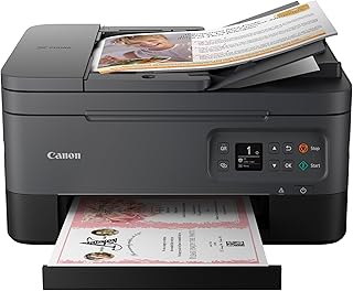 Беспроводной цветной струйный многофункциональный принтер Canon PIXMA TR7020a с двусторонней печатью, мобильной печатью и автоматической подачей документов, черный, совместим с Alexa.