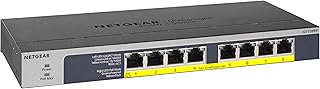 NETGEAR 8-портовый гигабитный Ethernet неуправляемый PoE-коммутатор (GS108PP) — с 8 портами PoE+ по 123 Вт, возможностью модернизации, настольным, настенным или стоечным креплением, а также ограниченной пожизненной гарантией.