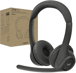 Беспроводная Bluetooth-гарнитура Logitech Zone 305 for Business с микрофоном, для Microsoft Teams, совместима с Windows, Mac, Chrome, Linux, iOS, iPadOS, Android.