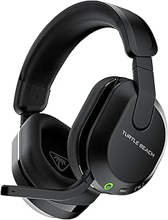 Беспроводная игровая гарнитура Turtle Beach Stealth 600 для ПК, PS5, PS4 и мобильных устройств – Bluetooth, 80 часов работы от батареи, микрофон с шумоподавлением и функцией отключения звука при поднятии, технология Waves 3D Audio – черная.
