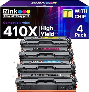 Картриджи с тонером E-Z Ink 410X совместимы с принтерами HP 410X 410A CF410X CF411X CF412X CF413X и предназначены для использования с многофункциональными принтерами HP Color Laserjet Pro MFP M477fdw M477fdn M477fnw Pro M452dn M452nw M452dw (с чипом -B/C/Y/M).