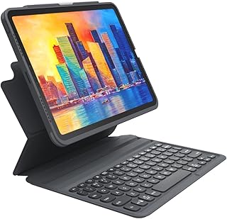 Чехол-накладка ZAGG Pro Keys и беспроводная клавиатура для Apple iPad 11" (A16)/ 10.9" 10-го поколения, сопряжение с несколькими устройствами по Bluetooth, клавиатура с подсветкой, держатель для Apple Pencil, защита от падения с высоты 2 метров, легкий вес.