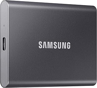 Портативный SSD-накопитель SAMSUNG T7, 1 ТБ, скорость до 1050 МБ/с, USB 3.2 Gen 2, надежное хранилище для игр, студентов, профессионалов, MU-PC1T0T/AM, серый.