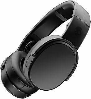 Беспроводные Bluetooth-наушники Skullcandy Crusher с мультисенсорным басом, шумоизоляцией, охватывающими уши, до 40 часов работы от батареи, микрофоном для iPhone и Android, в комплекте с дорожной сумкой — черные.