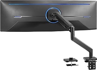 Настольная подставка VIVO Heavy Duty из алюминия для сверхширокоформатных мониторов до 49 дюймов, выдерживает нагрузку до 20 кг, подходит для Samsung Odyssey G9 и других моделей, черная, STAND-V101V