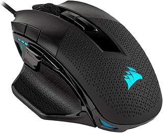 Игровая мышь CORSAIR NIGHTSWORD RGB для FPS и MOBA игр - 18 000 DPI - 10 программируемых кнопок - Система регулировки веса - Совместимость с iCUE - Черная