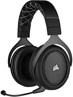 Игровая беспроводная гарнитура Corsair HS70 Pro — наушники с объемным звуком 7.1 для ПК, MacOS, PS5, PS4 — сертифицированы Discord — 50-мм драйверы — карбон, черный