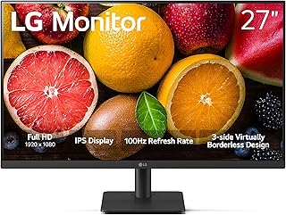 LG 27MS500-B 27-дюймовый IPS-монитор, разрешение Full HD (1920x1080), частота обновления 100 Гц, время отклика 5 мс, режим чтения, безрамочный дизайн, экранное управление, черный стабилизатор, DAS Crosshair, HDMI, черный
