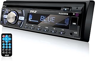 Морская стереосистема Pyle Boat Bluetooth - головное устройство DIN с одним стереодинамиком - беспроводная потоковая передача музыки, громкая связь, CD-плеер/MP3/USB/AUX/AM/FM-радио - PLCD43BTM (черный)