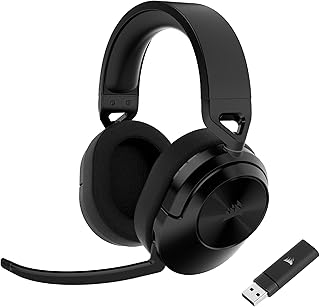 Беспроводная легкая игровая гарнитура CORSAIR HS55 для различных платформ с Bluetooth, объемным звуком Dolby 7.1, совместимостью с iCUE, ПК, PS5, PS4, Nintendo Switch, мобильными устройствами, черная.
